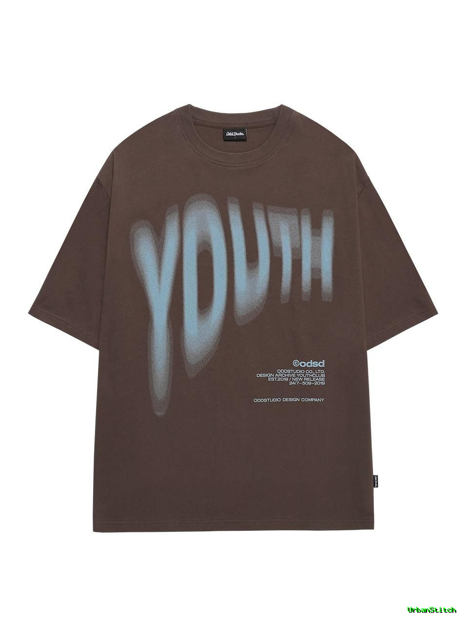 111Youth Blur Oversized Fit T-Shirt - BROWN
